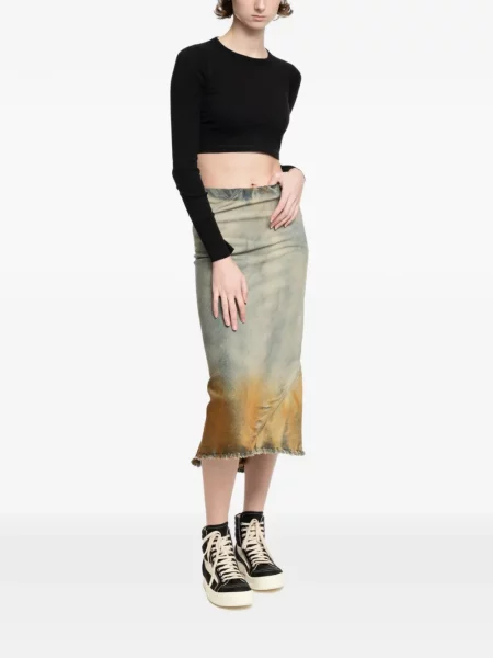 Fustă midi Rick Owens Drkshdw albastru