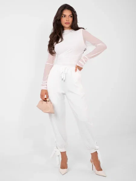 Spodnie dresowe Factory Price eleganckie białe