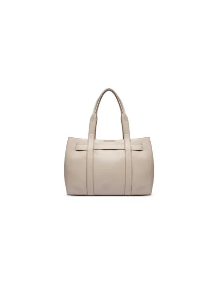 Rankinė Calvin Klein Buckle Medium Tote Écru balta