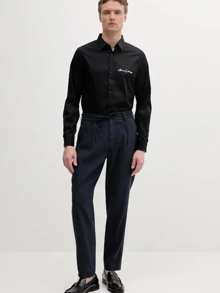 Сорочка Armani Exchange regular класичний комір чорний