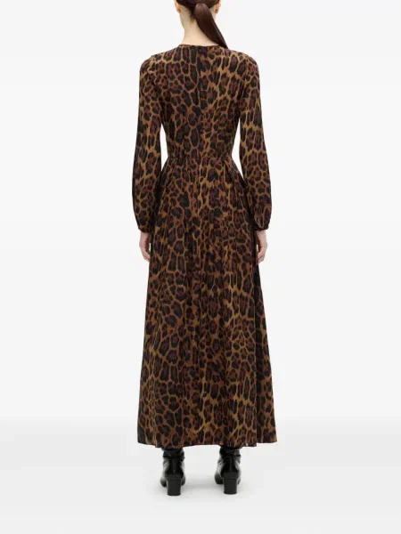 Rochie Adam Lippes cu imagine cu model leopard maro