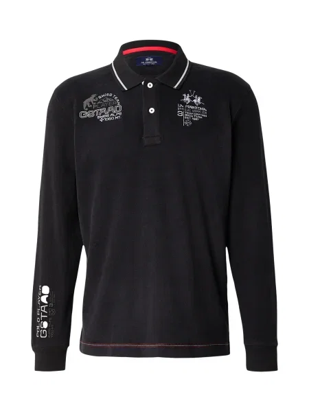 La Martina Tricou negru alb