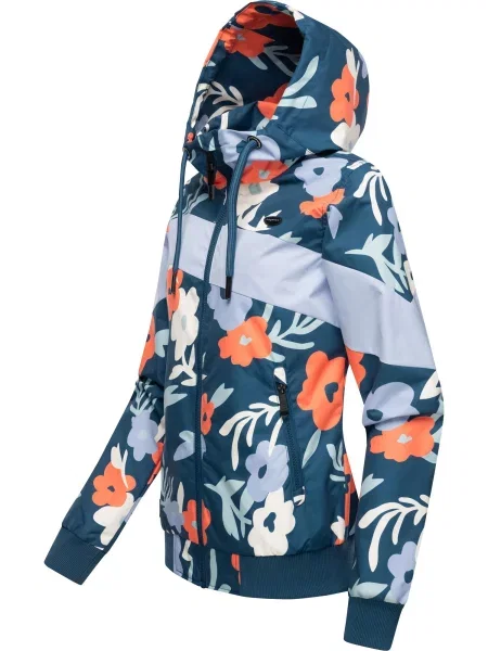 Ragwear Funkčná bunda Nuggie svetlomodrá / petrolejová / oranžová biela