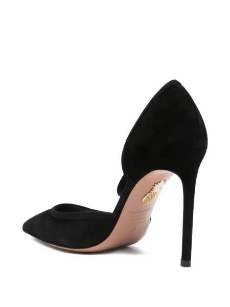 Pantofi cu toc Aquazzura cu funde negru