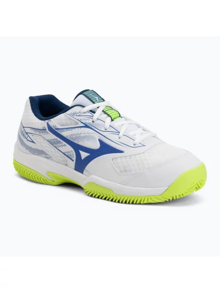 Încălțăminte de tenis pentru bărbați Mizuno Break Shot 5 CC white/dazzling blue/lightning alb