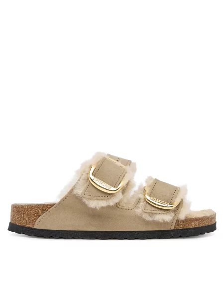 Шльопанці Birkenstock Arizona Big Buckle Shearling коричневий