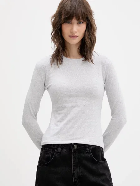 Tričko s dlouhým rukávem Abercrombie & Fitch šedá