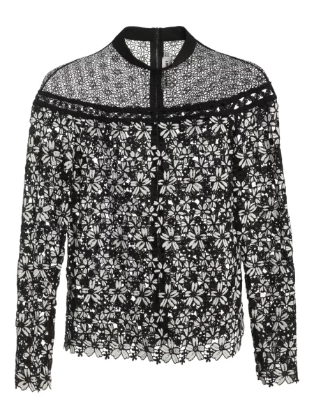 Bluză Self-portrait cu model floral cu imagine negru