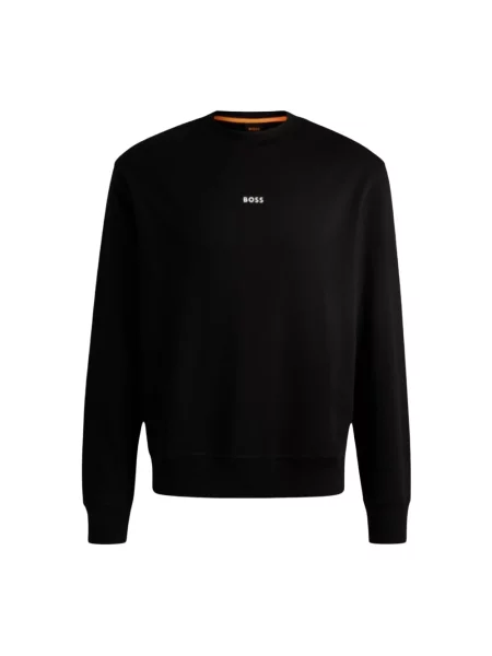 Bluza Boss Orange z długim rękawem z dekoltem w kształcie litery U czarna