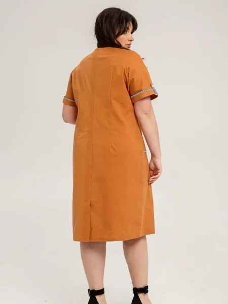 Лляна Сукня міді All Posa помаранчевий