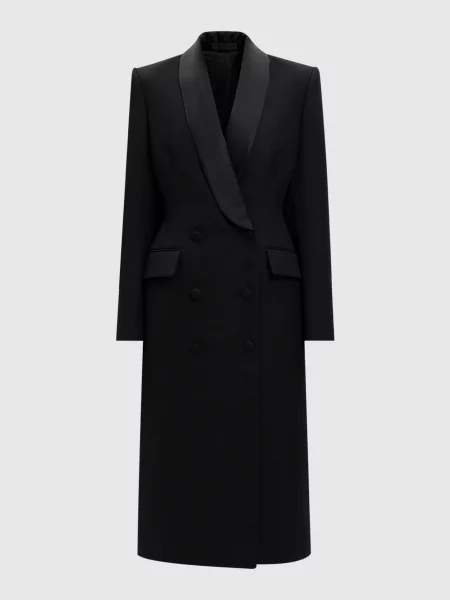 Шерстяное двубортное пальто Wardrobe.nyc черное