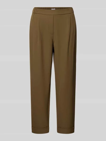 Spodnie materiałowe o kroju tapered fit z zakładkami w pasie Jake*s Collection