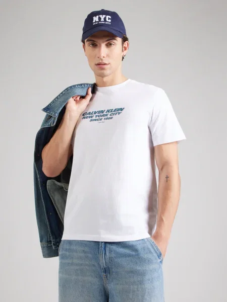 Calvin Klein Póló benzin / piros fehér