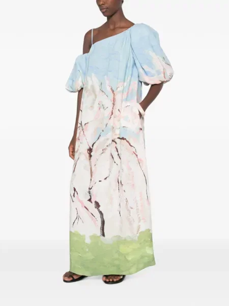 Rochie maxi Stine Goya cu imagine alb