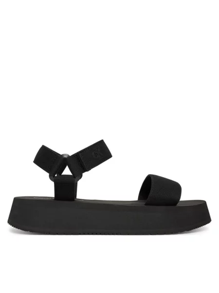 Calvin Klein Jeans sandały SANDAL VELCRO WEBBING MG na platformie czarny