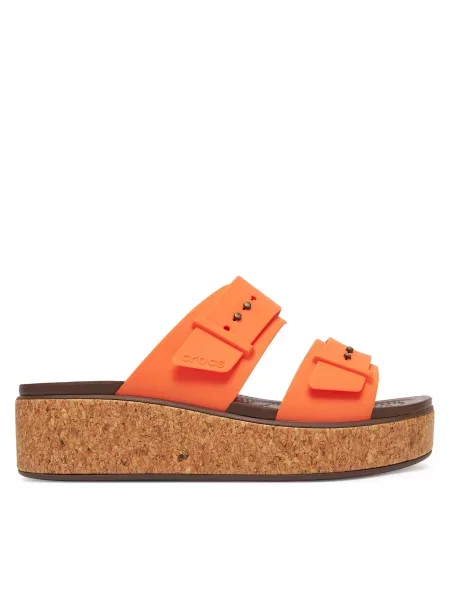 Natikači Crocs Brooklyn Cork Buckle oranžna