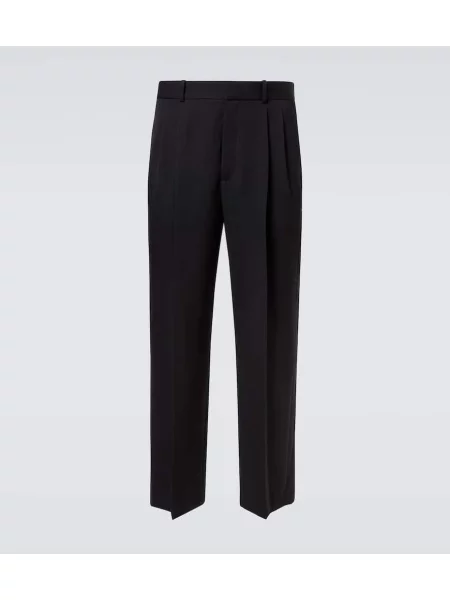 Pantaloni The Row de lână negru