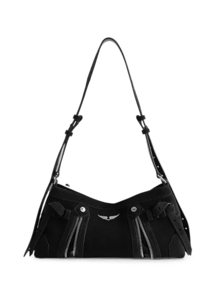 Geantă Zadig&voltaire din piele de căprioară negru