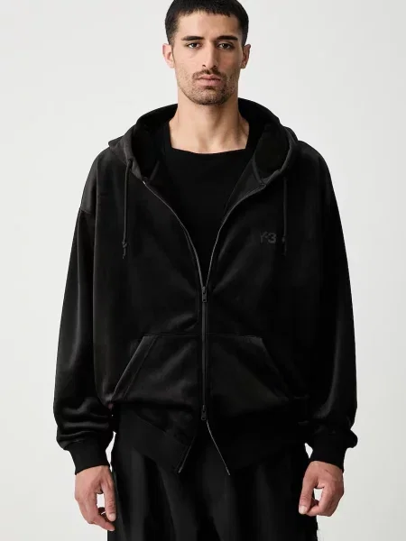 VELVET ZIP HD hanorac cu și glugă din velur pentru bărbați