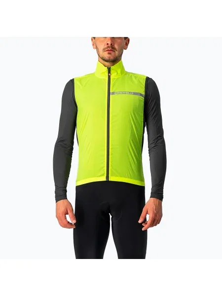 Мъжка жилетка за колоездене Castelli Squadra Stretch electric lime/dark grey сиво