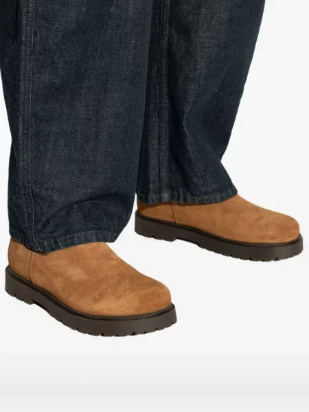 Botine Birkenstock din piele de căprioară cu platformă maro