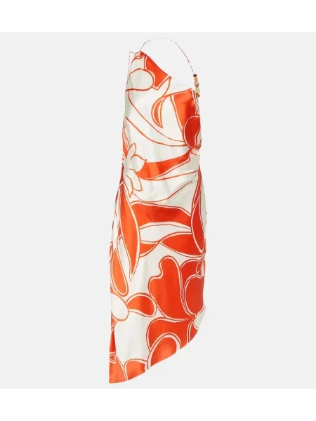 Svilena midi obleka Sir s potiskom