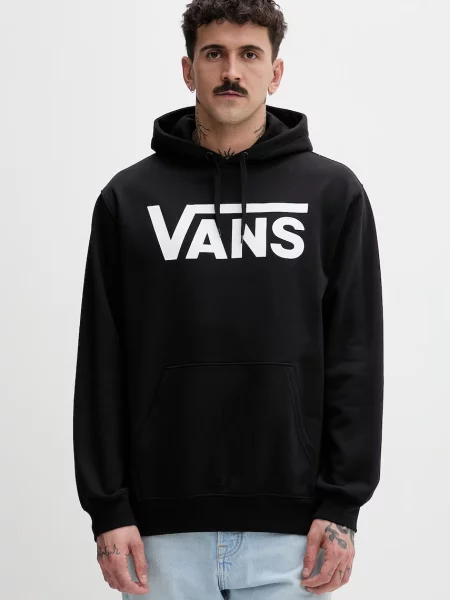 Vans pulover s kapuco z bombažem črna