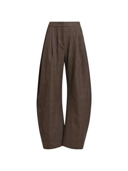 Pantaloni Essentiel Antwerp în carouri maro