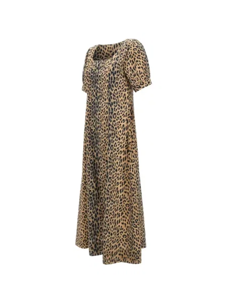 Rochie Rixo cu imagine cu model leopard maro