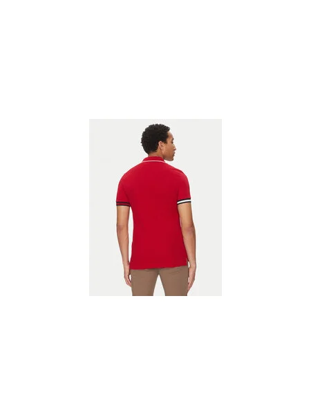 Tommy Hilfiger Pólóing Flag Cuff Slim Fit piros