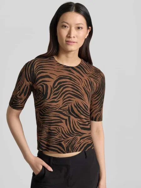 Koszulka z dzianiny o kroju regular fit z mieszanka bawełny model AGO' Max Mara Studio