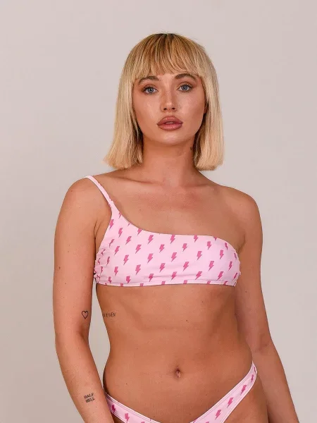Góra od bikini Strike of Luck Cold Shoulder różowe