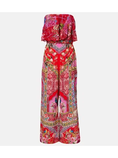 Salopetă Camilla de mătase cu imagine