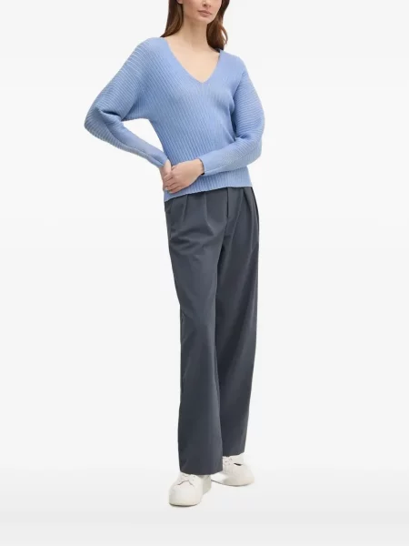 Пуловер Dkny с V-образно деколте синьо
