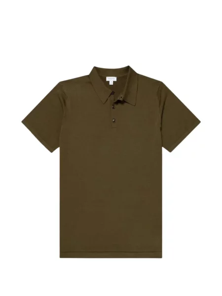 Scurt tricou polo Sunspel verde
