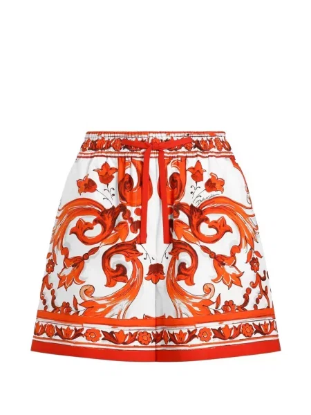 Bermude Dolce & Gabbana cu imagine din poplin alb