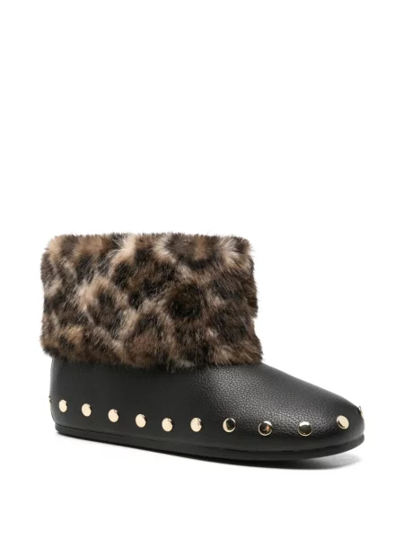 Botine Ganni cu imagine cu model leopard negru