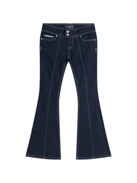 Blugi evazați Juicy Couture cu broderie evazate albastru