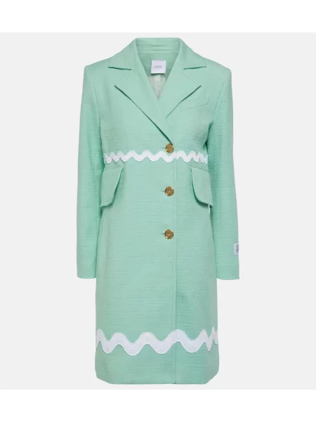 Palton Patou din tweed verde