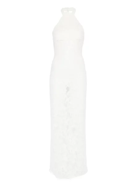 Rochie maxi Manuri din dantelă de costum alb