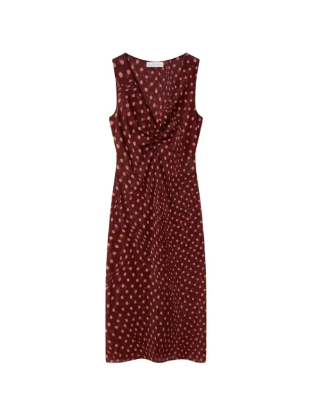 Rochie midi Stella Mccartney cu buline cu volane roșu