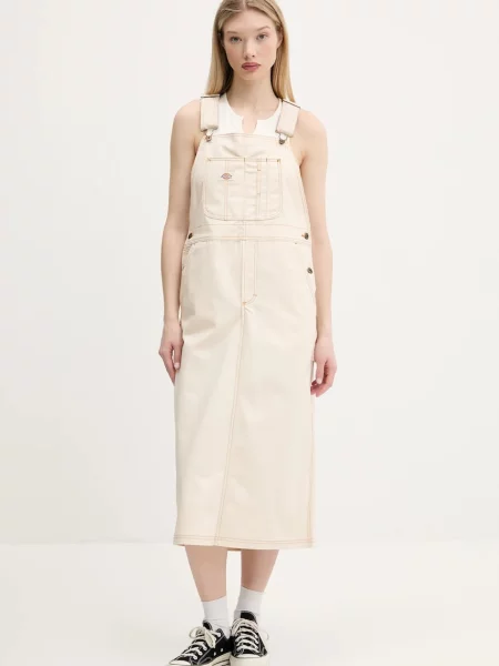 Джинсова сукня Dickies midi пряма бежевий