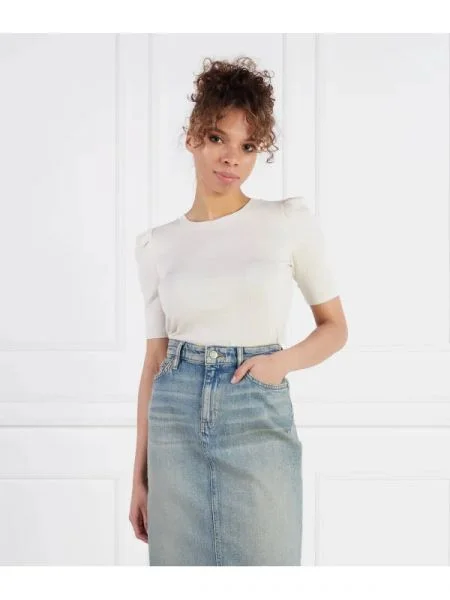 LAUREN RALPH LAUREN Póló DOYANIS-MID SLEEVE bézs