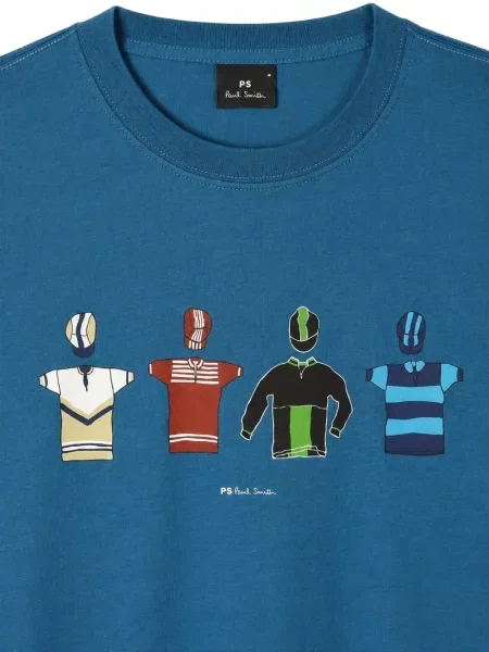 Tricou Paul Smith cu imagine din jerseu albastru