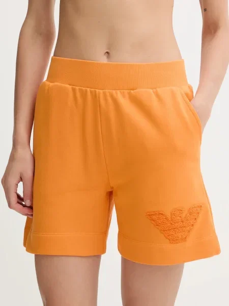 Emporio Armani Underwear pantaloni scurți din cu imprimeu high waist portocaliu