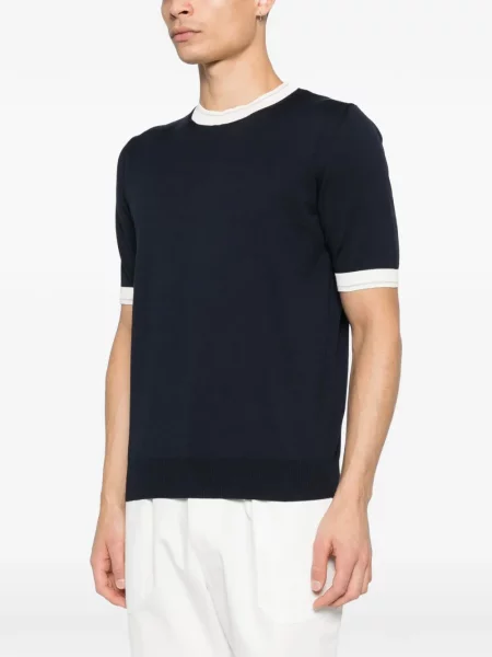 Tricou Eleventy cu decolteu rotund albastru