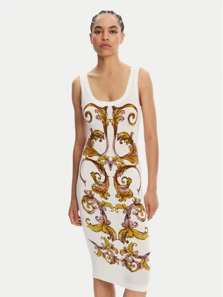 Φόρεμα καθημερινό Versace Jeans Couture λευκό