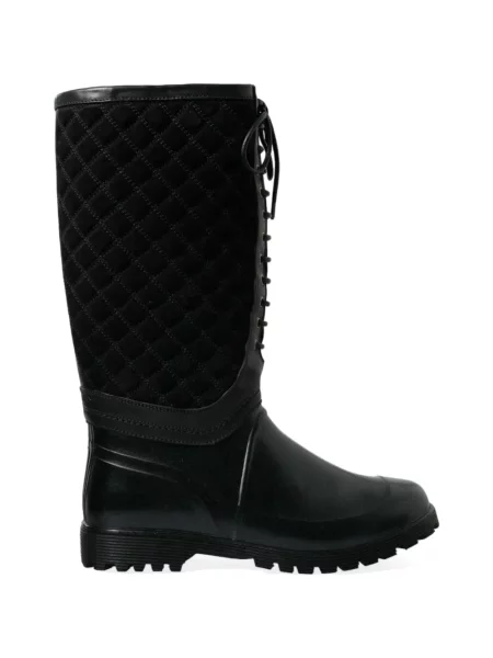 Matlasat botine Dolce & Gabbana din piele de căprioară negru