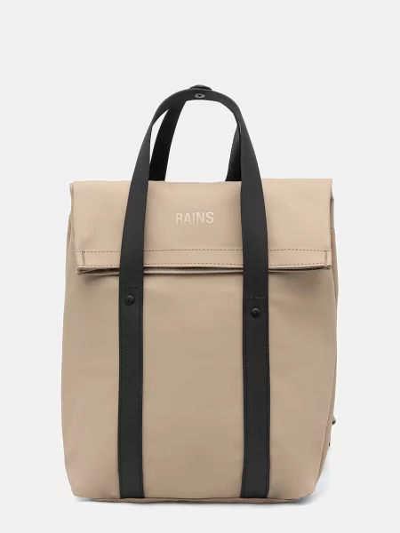 Раница Rains 2 Way Tote Backpack Mini голям с изчистен дизайн бежово