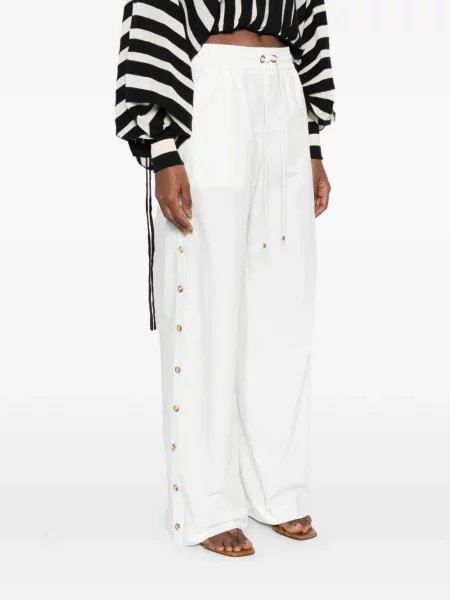 Șnur de strângere pantaloni Zimmermann alb